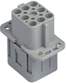 CQF 08, BUCHSENEINSATZ-CRIMP-8P-16A-FÜR CRIMPKONTAKTE CC