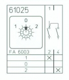 Nockenschalter 10A,Zentralbefestig.,Umschalter m. Nullstell. 60°, 1-polig