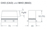 MAO 10.40, Tülleng.-für 2 Bügel-seitl. Kabelausg. M40-hohe Bauf.-Größe 57.27