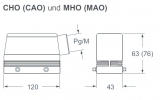 MHO 24.32, TÜLLENG.-FÜR 2BÜGEL-M32-KABELAUSG.SEITLICH- GRÖSSE 104.27