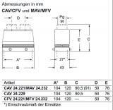 CAV 24.221, Tülleng.-für 2 Bügel-2 PG21-Kabelausg. gerade-hohe Ausf.-104.27