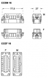 Female insert - Crimp - 16P - 77.27 - 16A