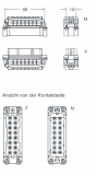 CDAF 16 X, Buchseneinsatz-Schraub-16P-ohne Drahtschutz-10A-66.16