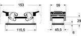 bulkhead mounting housings, 2 levers, 77.27, metal version, IP66