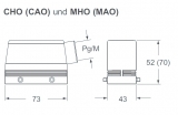 CHO 10, Tülleng.-für 2 Bügel-PG16-Kabelausg. seitlich-Größe 57.27