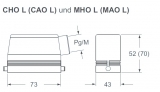 CAO 10 L21, Tülleng.-für 1 Bügel-PG21-Kabelausg. seitlich-hohe Ausf.-57.27