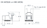 Angled bulkhead housings-single lever-PG11-thermo-“21.21”