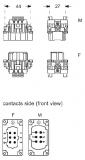 female insert, 6 poles+PE, Spring connection contacts SQUICH, 16A, 44.27