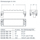 CX 02 TF, Halterahmen zum Einbau von 2 Modulen für Gehäuseunterteil