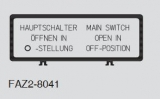 Hauptschalterschild engl./deutsch