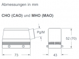 hoods for two levers, 57.27, side entry, M25, metal version, IP66