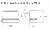 MHO 24 L25, Tülleng.-für 1 Bügel-M25-Kabelausg. seitlich-Größe 104.27